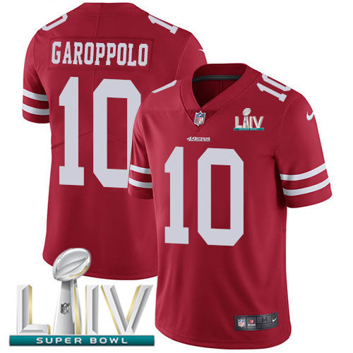San Francisco 49ers Nike 10 Jimmy Garoppolo Red Super Bowl LIV 2020 Team Color Youth Stitched NFL Vapor Untouchable Limited Jersey
